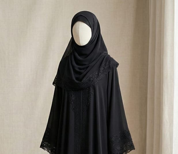 Dubai Cherry Fabric Abaya Burkha